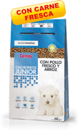 Compy Cachorros Junior para razas pequeñas, con Pollo fresco y Arroz
